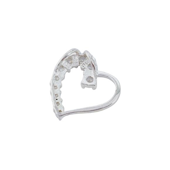 Vintage Sterling Silver 925 | Cubic Zirconia Heart Romantic Gift Pendant - Picture 4 of 7